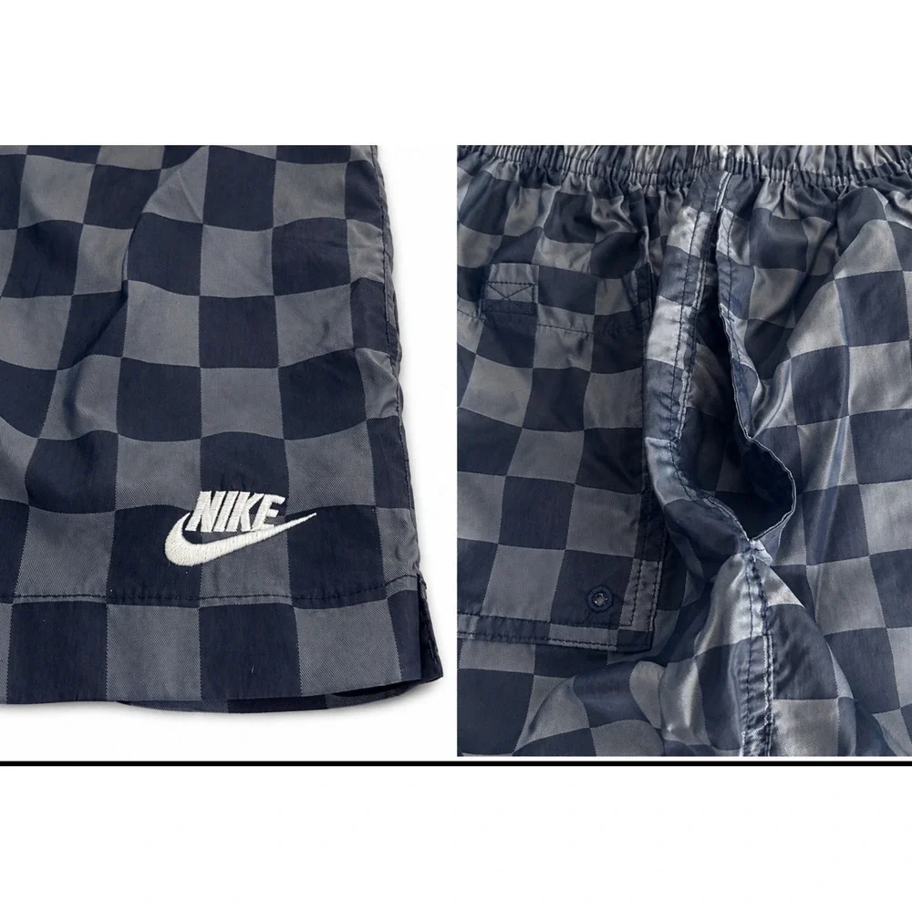 Nike Medium Sportswear Men's Club Flow Checkerboard Shorts Pockets Drawstrings